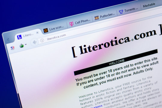 Ryazan, Russia - May 27, 2018: Homepage of Literotica website on the display of PC, url - Literotica.com.
