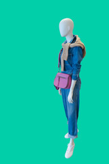 Full-length female mannequin.