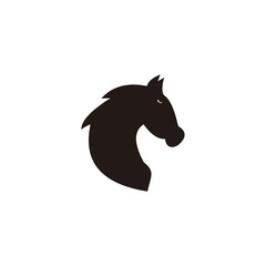 Fototapeta na wymiar Black head horse vector icon illustration sign