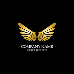 Obraz premium wings gold logo vector illustration template-vector