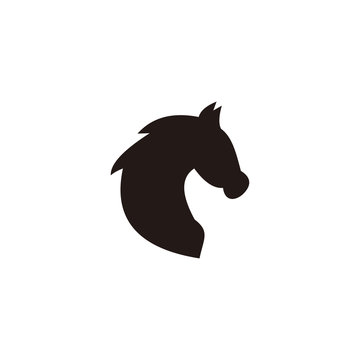 Black head horse vector icon illustration sign