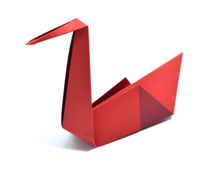 Origami on white background