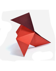 Origami on white background