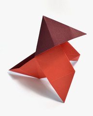 Origami on white background