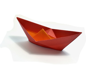 Origami on white background