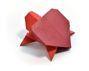 Origami on white background