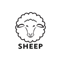 Cute sheep logo design vector icon illustration