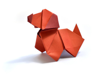 Origami on white background
