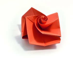 Origami on white background