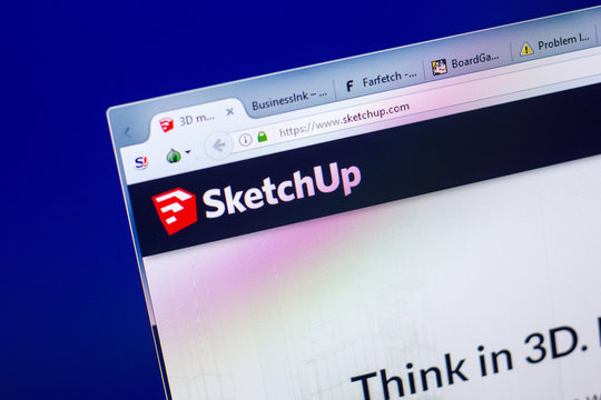 Ryazan, Russia - May 27, 2018: Homepage of SketchUp website on the display of PC, url - SketchUp.com.