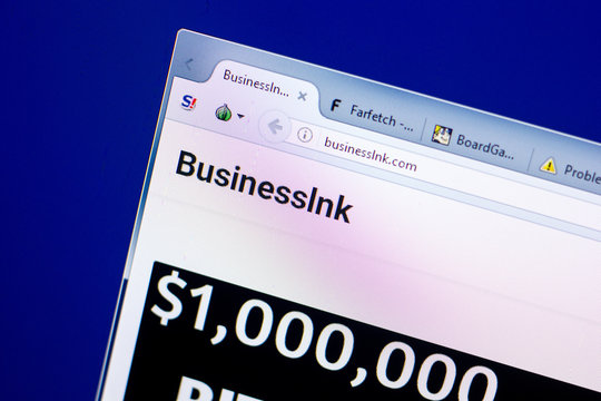Ryazan, Russia - May 27, 2018: Homepage of BusinessInk website on the display of PC, url - BusinessInk.com.