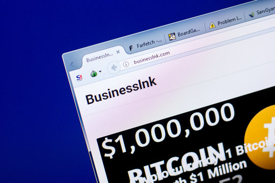 Ryazan, Russia - May 27, 2018: Homepage of BusinessInk website on the display of PC, url - BusinessInk.com.
