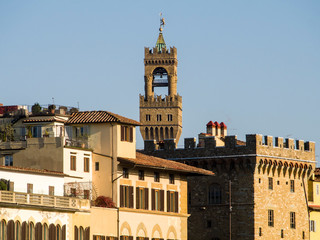 Obraz premium Italia, Toscana, Firenze, la città e la torre di Arnolfo di Cambio,sede del municipio.