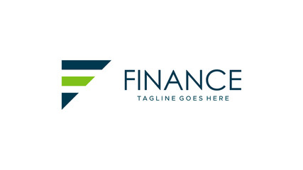 Letter F Finance Business Logo. Flat Vector Logo Design Template Element