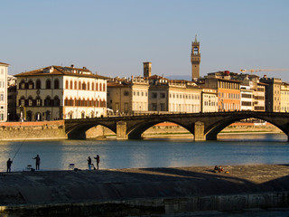 Obraz premium Italia, Toscana, Firenze, la città e il fiume Arno.