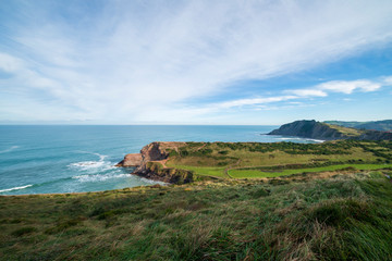 The coast of Zumaia on a clear day