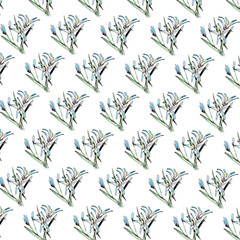 seamless pattern with spring leaves and flowers. For design of textile, wedding souvenirs, wrappingor scrapbooking paper and gifts