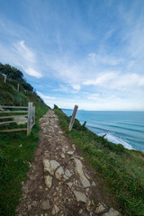 Fototapeta na wymiar The coast of Zumaia on a clear day