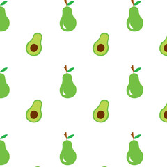 Avocado pattern on white background.