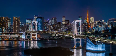 Zelfklevend Fotobehang Tokyo Daiba Rainbow Bridge Nachtzicht ~ Tokyo Daiba Nachtzicht ~ © 拓也 神崎