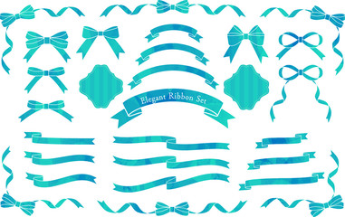 リボン　ブルーグリーン　セット