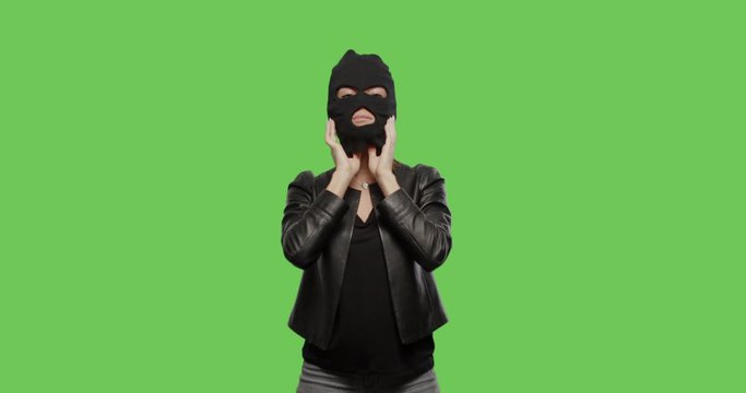 woman in burgal mask