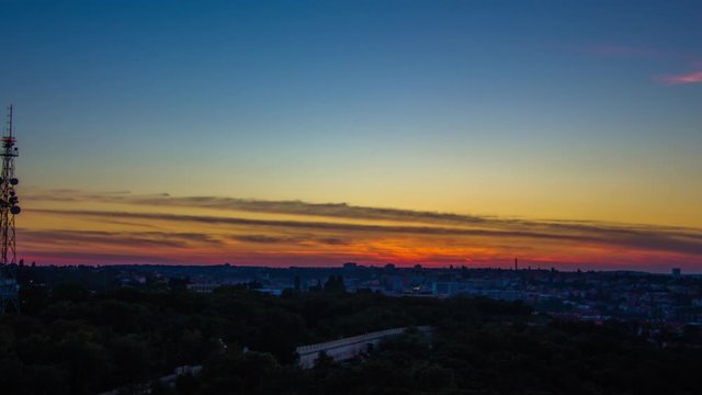 Sunset timelapse in Prague, Czech Republic