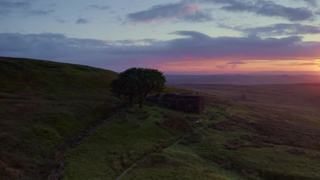 Top Withens a ruined farmhouse near Haworth, West Yorkshire, England,which is said to have been the inspiration for Wuthering Heights in the novel of the same name by Emily Bronte