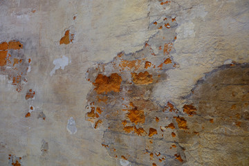 old wall with peeling paint