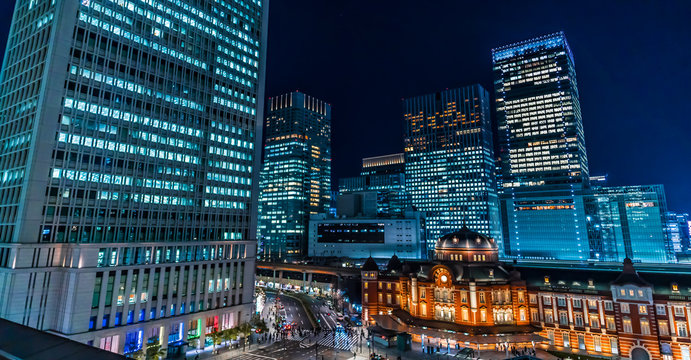 東京駅 丸の内 夜景 ~Tokyo Station And Buildings Night View~