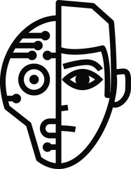 Human and robot icon, Artificial Intelligence icon