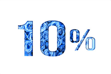 Banner sale on Valentine's Day, Women's day, Mother's day. Promotion for the sale of the poster or a 10% discount on the sale in the store.Numbers in the popular color of the year 2020 classic blue.