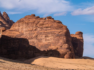 Views of Outcrops at Jabal Ikmah Lihyan library in Al Ula, Saudi Arabia  