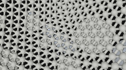 Abstract luxury background with white spheres, pseudo scientific and minimalist black bacground, 3d rendering