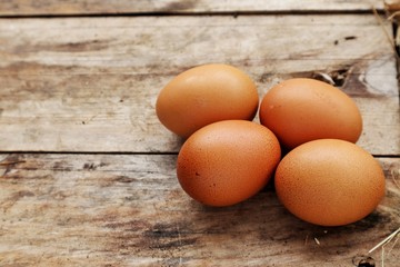 eggs on wooden table