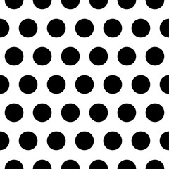 Black big Polka dot fabric. Retro vector pattern