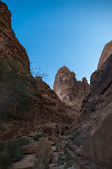 Fototapeta premium Views of Outcrops at Jabal Ikmah Lihyan library in Al Ula, Saudi Arabia 