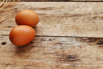 eggs on wooden table