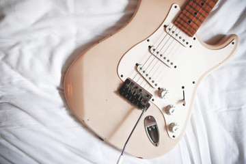 Naklejka premium guitar on white background