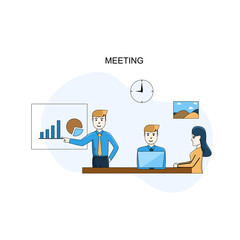 Illustration vector graphic people meeting 