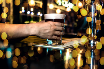 beer glasses and beer bubbles.