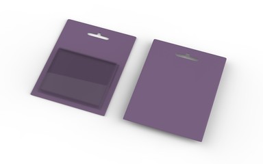 Product Package Box Blister Illustration Isolated On White Background. Mock Up Template Ready For Your Design. 3d illustration