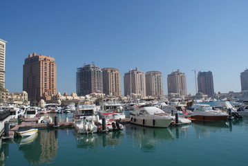 Fototapeta na wymiar Doha is the capital of the Qatar, an unusual city