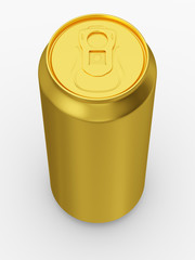 Golden can for beverages - 3d illustration