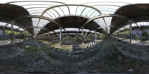 HDRI Panorama Abandoned Factory building