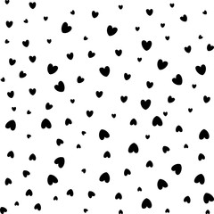 Seamless background with little black hearts, simple vector design element
