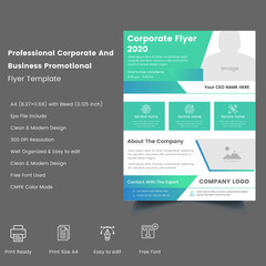 Professional Creative Corporate And Business Promotional Flyer Template