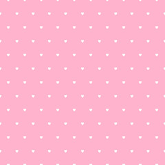 Pink seamless pattern with little hearts