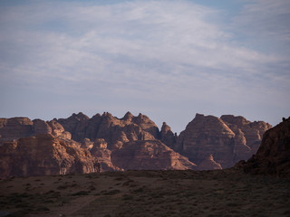 Views of Outcrops at Jabal Ikmah Lihyan library in Al Ula, Saudi Arabia  