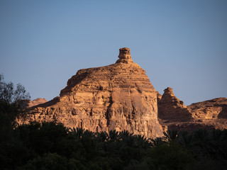 Views of Outcrops at Jabal Ikmah Lihyan library in Al Ula, Saudi Arabia  